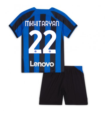 Inter Milan Henrikh Mkhitaryan #22 babykläder Hemmatröja barn 2022-23 Korta ärmar (+ Korta byxor)